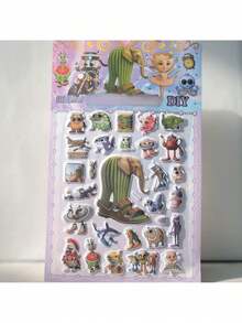 Serie "Clásicos de Montañas y Mares" Pegatinas 3D de burbujas de lámina de colores, manualidades DIY para tazas, cuadernos, equipaje, decoraciones de fiesta de cumpleaños, álbumes de recortes, patinetas, teléfonos - Multicolor - Ver 11