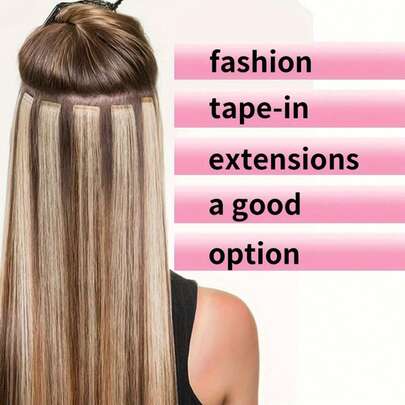 Seamless Tape-In Hair Extensions - 24 Inch, 10pcs, Synthetic Straight Hair, 35g Each Pack, Heat Resistant, For All Women, Invisible, Suitable For All People