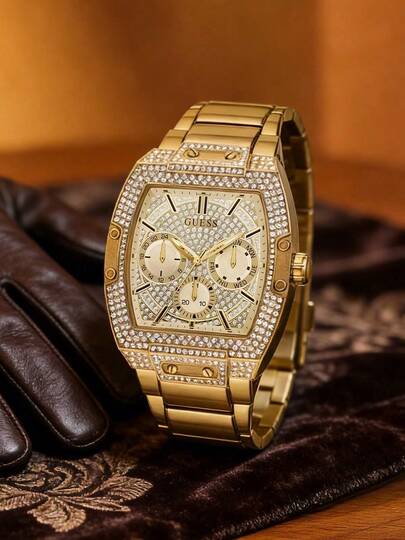 Guess Women's Quartz Watch, Stainless Steel Case, Suitable For Business Occasions, Also Can Be Given As A Gift To Family And Friends. Model GW0094G1/GW0094G2