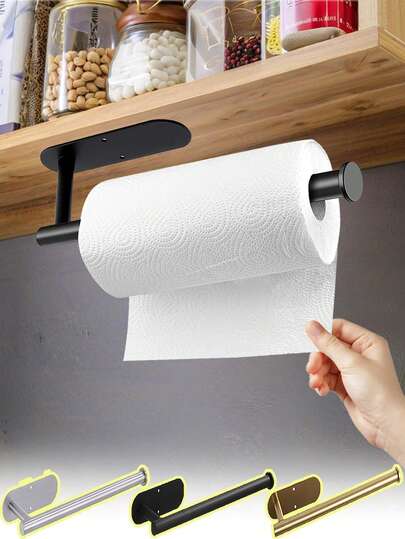 1pc Elongated Paper Towel Holder, Bathroom Paper Towel Rack, Kitchen Paper Towel Dispenser, Bathroom Toilet Paper Holder, Kitchen Towel Rack, Under Cabinet Paper Towel Holder, Kitchen Paper Towel Dispenser, Kitchen Supplies, Napkin Holder, Dish Cloth Rack, Cling Film Rack, Toilet Paper Holder, Paper Towel Dispenser, Bathroom Supplies, Bathroom Accessories, Bathroom Storage Rack, Kitchen Storage, Storage Organization, Home Decor, Kitchen Wall Mount, Bathroom Wall Mount, Sink Wall Mount, Pantry Wall Mount, Refrigerator Wall Mount