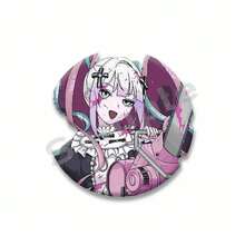 Cool Pink Needy Girl Pin de solapa Kangel Ame Chan insignia de dibujos animados hojalata broche redondo sombrero mochila accesorios regalos para fanáticos del juego T7EN - estilo-21 - Ver 35