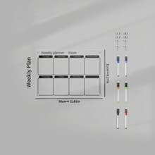 1pc Magnetic Acrylic Dry Erase Board (6 Whiteboard Markers Included), Magnetic Transparent Hanging Calendar Memo Board, Home Planning Display Board, Erasable Magnetic Glass Writing Board - I - View 12