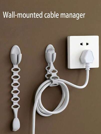 1 pieza Soporte para enchufes, Organizador de cables de cocina, Clip de gestión de cables de cargador de teléfono, Gancho de montaje en pared de silicona, Uso versátil en interiores para el hogar, oficina, dormitorio, cocina, Diseño ahorra espacio, Construcción de silicona, Clip de pared de fácil instalación para cables, cargadores, adaptadores de corriente, Configuración sin desorden, Montaje superficial ordenado, Accesorio práctico para uso diario, Acabado de silicona elegante, Solución minimalista de organización del hogar
