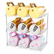 40oz Water Bottle Holder Rack, PS Plastic Wine Bottle Organizer, Multi-Functional Storage Rack, Easy Installation, Space-Saving, Dishwasher , Suitable For Kitchen, Dorm, Office - Transparent - Multicolor - View 14