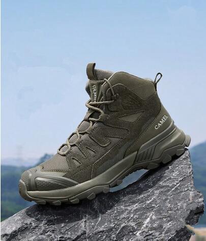 CAMEL CROWN Men's Outdoor Hiking Shoes, Outdoor Mountaineering Hiking Thick Bottom Anti-Skid Wear-Resistant High Top Shoes