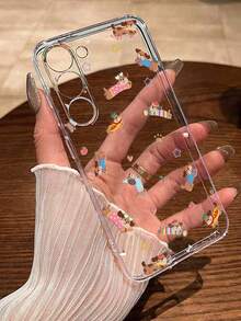 Cartoon Dog Painted Transparent Minimalist Fashion Creative Shockproof Phone Case Compatible With IPhone 17/17Pro/17ProMax/16/11/16Pro/16Plus/16ProMax/16E/15ProMax/13/14/12/XS/XR/7G/8P, Compatible With Samsung Galaxy S25/S25Plus/S25 Ultra/A16/A36/A26/A56/A50/A12/A32 S26 S26Plus - Multicolor - View 1