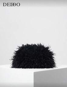 Dopamine Style Hair Claw Clip Purse, Y2K Furry Handbag, Candy-Colored Women Handbag, Charming & Cute Girl Wallet, Party Bag Perfect For Party Wedding Prom Dinner/Banquet Matching With Holiday Party Dress Evening Dress & Sequin Dress, Elegant Clutch Bag For Women , Wedding , Sequin - 黑色 - 查看 1