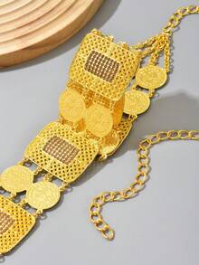 Luxury Dress Belt, Shiny Gold Waist Chain, Middle Eastern Popular Formal Wear Waist Chain, Party/Festival Gift - Gold - View 3