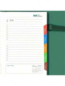 2026 New Calendar Planner: Self-Discipline Check-In, Time Management, One Page Per Day, 365 Days Plan, Office, 400 Pages, Schedule Arrangement | Visual Organization | Easy-To-Clean Paper, Red, Green, Blue, Pink, Gray, Black, Purple - Multicolor - View 5