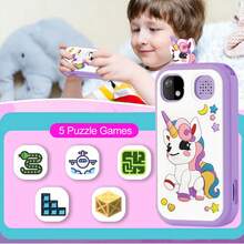 3-12 Years Old Kids Smart Phone Toy, Unicorn Design, Christmas & Birthday Gift, 2.8" Touch Screen, Dual Cameras, Games, Music Player And 32GB Memory Card - Multicolor - View 11