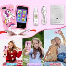 多功能儿童智能手机玩具，2.8英寸屏幕，双摄像头，MP3音乐播放，20款益智游戏，12种场景闹钟，手电筒功能，早教玩具，适合3-12岁儿童生日礼物 - 彩色 - 查看 8