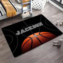 Customizable Name Basketball Court Mat - Soft Non-Slip Washable Polyester Area Mat With "JACKSON" Design Ideal For Entryway Kitchen Bathroom Living Room And Laundry Room Basketball Decor Customizable Mat Durable Floor Mat Basketball Decorations - Multicolor - View 5
