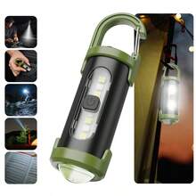 1pc Multi-Function Keychain Flashlight - Rechargeable Mini LED Light With Clip & Flood Beam Pocket Outdoor/Camping/Home - Multicolor - View 12