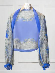 1pc Cashew Silk Ultra-Thin Sunscreen Shawl, Polyester Fiber - Multicolor - View 13