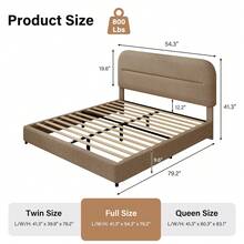 Boucle Upholstered Bed Frame, Upholstered Platform Bed With Headboard And Footboard, Modern Bed Frame Twin/Full/Queen/King, Black / Grey/ White/ Beige/ KhakiTwin Size Boucle Bed Frame/ Full Size Boucle Bed Frame/ King Size Boucle Bed Frame - 灰色 - 查看 9