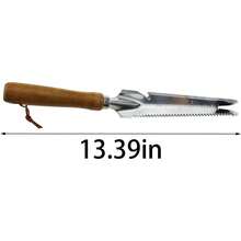 - Paleta de deshierbe de acero inoxidable plateado de 13 pulgadas con mango de madera largo, herramienta de dibujo adecuada para - Ver 7