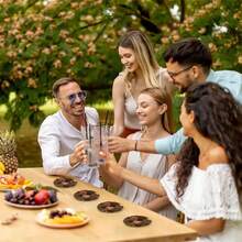 4pcs/Set Coasters - 10cm Round Coasters, Marble Texture Wooden Design, Suitable For Coffee Table, Drink Coaster Set - Brown/Black/Gold/Beige Marble Design, Home Decor, Tabletop Decor, Available In 1 Set, 2 Sets Or 4-6 Sets - Multicolor - View 4