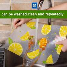 加厚冰箱垫 - 防潮、防滑、可水洗，EVA材质，新颖柠檬图案，适用于冰箱和厨房装饰，可用作冰箱垫、抽屉垫、高品质厨房防水垫：清新柠檬，实用时尚，母亲节礼物，卧室装饰，花园装饰，厨房装饰，夏季，海滩，旅行必备，房间装饰，柔软舒适，毕业季礼物 - 檸檬 - 查看 8