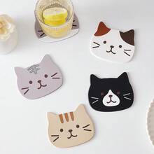 1/2/3/4 Pcs Cat Shaped Silicone Cup Coasters, Heat Resistant Pads, Mug Mats, Drink Coasters, Bowl Pads, Anti-Scald, Waterproof, Heat-Resistant, Thickened Placemats. Heat-Resistant Drink Coasters. - Multicolor - View 9