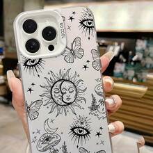 Funda para Teléfono - Funda Creativa Vintage de Media Luna y Sol, Compatible con phone 17/16/15/14/13/12/11/XS/XR/X/7/8 Plus/Pro/Max/ - Diseño Elegante y Creativo, Apta para Todos, un Regalo Perfecto para Amigos, Familiares, Novios y Novias - Multicolor - Ver 4