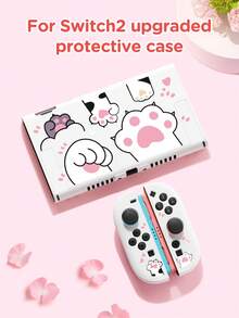 1 buah Casing Pelindung/Tempat Kartu Game/Dock/Penutup Debu dengan Desain Cakar Kucing Lucu untuk Switch2 (2025)/Switch/Switch OLED/Switch Lite, Kompatibel dengan Grip Joycon Kiri & Kanan yang Dapat Dilepas, Hadiah Terbaik untuk Gamer Switch - MultiWarna - View 7