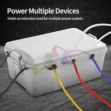 Outdoor Electric Box 32 X 22 X 13 Cm, Cover For Outlet, Extension Cord, Timer & Power Strip Protection For Garden, Patio & Holiday Lights - Grey - View 8
