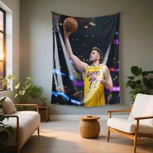 1Pc Luka Doncic Dallas Mavericks Basketball Player Tapestry Wall Hanging With Accessories, Sports Fanatic Wall Tapestry For Bedroom Home Dormitory Wall Decor Gift - 1PC - 查看 2
