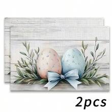 4pcs Easter Themed Placemats, Featuring Minimalist Easter Egg Patterns And Floral Designs, Suitable For Party Dining, Holiday Decor And Easter Decoration. Size: 30x45cm, Applicable For Seasonal Home Decor, Holiday Table Decor, Farmhouse Style, Washable Placemats Holiday Table Decor And Home Entertainment. An Ideal Gift. - Multicolor - View 23