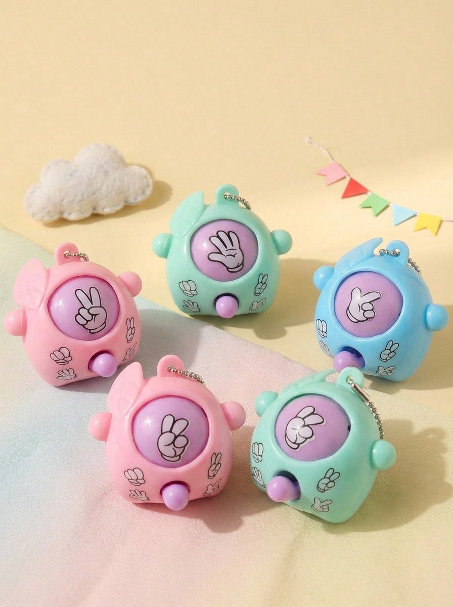 POKOJA LAND 28 件石头剪刀布钥匙扣吊坠、迷你手指游戏玩具、背包挂件、生日派对礼物、课堂奖品、互动趣味玩具、圣诞袜礼物