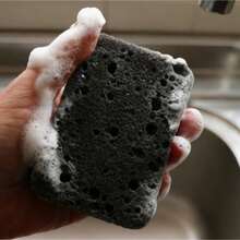 10 piezas Esponjas de cocina multiusos súper antiadherentes | Esponjas negras de algas marinas duraderas, para lavavajillas y parrilla, excelentes para utensilios de cocina y manchas rebeldes en parrillas exteriores - 10 piezas - Ver 3