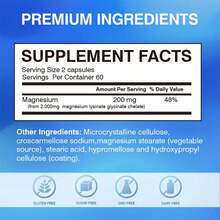 XEMENRY High Absorption Magnesium 200mg - Soothes Nerves, Improves Sleep, Promotes Bone And Muscle Health, Enhance Immunity - 120pcs - 120 viên nang - Xem 2