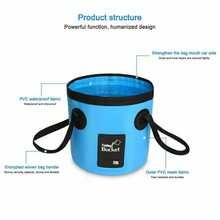 12L/20L Collapsible Folding Bucket Beach Camping Fishing Portable Bag Waterproof - Orange - View 5