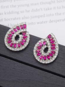 1 对优雅时尚的玫瑰红合成锆石耳环，适合日常生活，如派对、宴会和婚礼。 - 耳環 - 查看 7