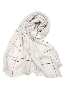 1 pieza Bufanda minimalista de moda con estampado de cuadros para mujer, protección solar para viajes y vacaciones - Multicolor - Ver 3