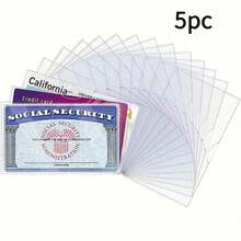 5pc Classic PVC Waterproof Card Protective Case, Soft Clear Storage Bag For Social Security/Medicare/Credit Card Wallet - Multicolor - View 7