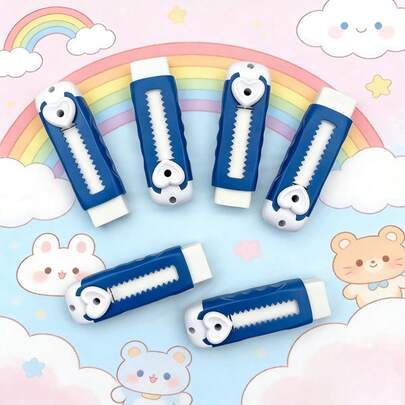 可伸缩橡皮擦，推拉式，心形蓝色，擦拭干净不留纸屑，方便快捷，大容量，可替换装