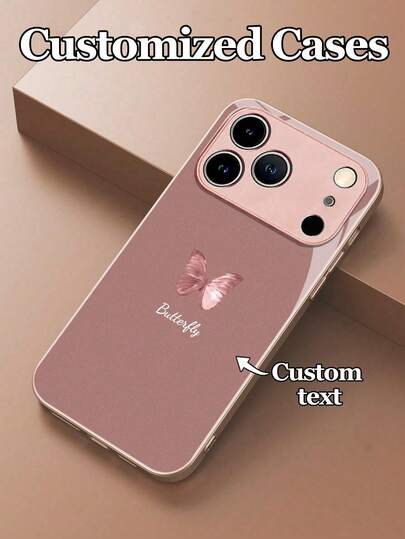 1pc Customizable Spring Soft Pink Bow Design TPU+PC Tempered Glass Material Phone Case, Compatible With IPhone17ProMax/17Air/16 ProMax/15 Pro/14 Plus/13 Pro/12 Pro Max/11/Xs Max/8/7/6 Plus, S24 Ultra/S25 Ultra/A12/A55/A31/A22, UV High-Definition Printing, Business Creative Elegant, Fashionable Luxury, Holiday Party Gift, Pink Luxury Protective Case