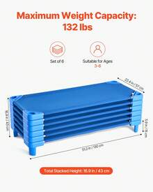 Poltrone reclinabili per bambini - Standardlänge, 6er-Set, Blau - Visualizzare 2