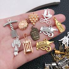 1pack Wine Themed Charms Mixed Grape Cocktail Shape Charms Wine Opener Pendants DIY For Necklace Bracelet Jewelry Making And Crafting - Multicolor - View 4