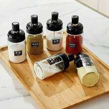 1/2/4pcs Glass Seasoning Bottles, Kitchen Storage Jars - Multicolor - View 3