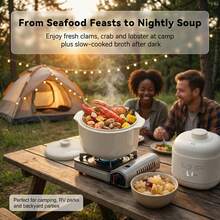 Smart Ceramic Slow Cooker Electric Stew Pot, 9 Preset Cooking Modes With Timer, 200W Low Power Slow Heating, All-Ceramic Inner Pot, Odor-Free Non-Stick Easy Clean, White Household Kitchen Appliance For Soup, Porridge, Stew, Congee, Baby Food, Health Cooking, Home Use - trắng - Xem 6