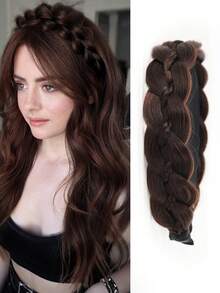 Synthetic Wig, Fishbone Braid Headband, Women's High Crown Updo, Handmade Braided Hair, Integrated Headband Wig - Multicolor - View 9