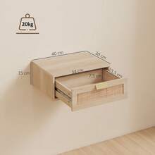 HOMCOM Mesitas de noche - Roble - Ver 7