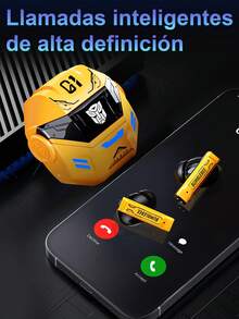 Auriculares Bluetooth inalámbricos para juegos juegos con cancelación pasiva del ruido, sonido HD de alta fidelidad, efectos musicales, baja latencia, batería de larga duración y graves potentes para juegos,TWS - Amarillo - Ver 8