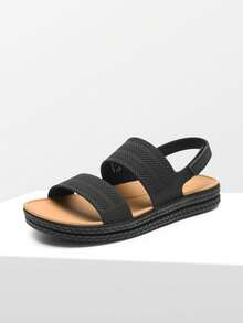 Sandalias de Mujer con Punta Abierta - Negro - Ver 6