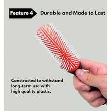 MDSTYLE Hair Brush For Curly, Thick, Wavy And Coily Hair - Curl Defining, Detangling, Styling, Blowdrying, Shaping - 9 Row Detangler Brush For Women And Men - Dry Or Wet (Black Small - 1 Pack) - Màu đen, cỡ nhỏ - 1 gói - Xem 6