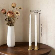 Conjunto de 2 velas peroladas em estilo europeu - Velas brancas peroladas (Tamanho: 2,3 cm x 25 cm / 2,3 cm x 30 cm). Adequadas para meditação, iluminação, criação de um ambiente sofisticado e também podem ser usadas como adereços fotográficos. Ideais para decoração de casa, jantares românticos à luz de velas, reuniões familiares, varandas, casamentos, diversas festas, presentes para mulheres e Dia das Mães. - 2pcs - Ver 12