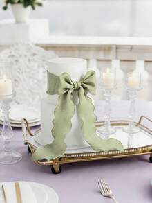 1 cuộn ruy băng xếp ly bong bóng màu xanh matcha, dài 914,4cm, ruy băng satin, ruy băng lụa nhún, thích hợp để gói quà, tự làm bó hoa, trang trí đám cưới, đồ thủ công và trang trí tiệc. - Matcha xanh - Xem 10