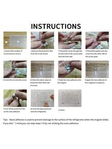1pc Weekly Planner Magnetic Whiteboard, Transparent Acrylic Refrigerator Memo Board - I - View 11