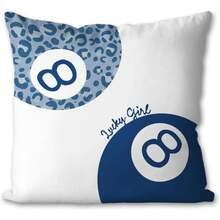 1pc Leopard Lucky 8 Ball Pillow Cases Stylish Cheetah Leopard Pattern Funky Preppy Black Billiards Decorative Cushion Covers, Machine Washable, Decorative Pillows, 100% Polyester Pillow Covers For Couch Sofa Bed Chair  Office Car Decor Party Holiday Decorations  Birthday, Christmas, Gift For Women, Friends And Family-18*18Inch ( Do Not Include Insert) - 5 - 查看 1